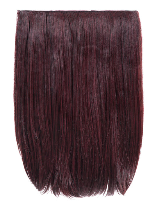 black and burgundy 18 Inch Straight One Piece Clip in Hair Extensions