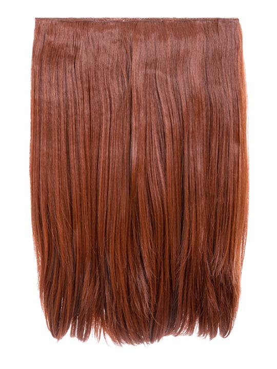 copper red 18 Inch Straight One Piece Clip in Hair Extensions