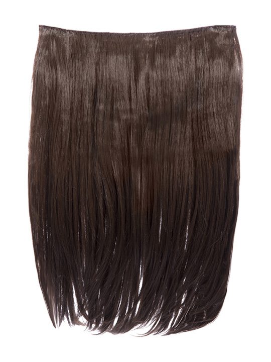 chestnut brown 18 Inch Straight One Piece Clip in Hair Extensions