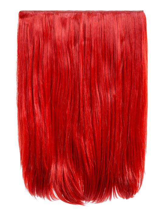 bright red 18 Inch Straight One Piece Clip in Hair Extensions