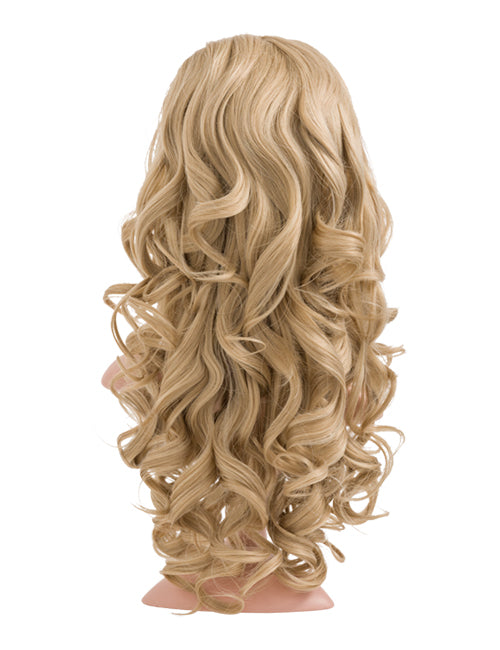 24 Inch Curly Bouncy Half Head Wig Extensions california blonde