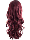 24 Inch Curly Bouncy Half Head Wig Extensions burgundy