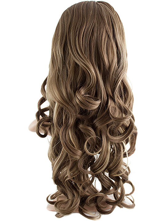 24 Inch Curly Bouncy Half Head Wig Extensions harvest blonde