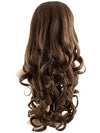 24 Inch Curly Bouncy Half Head Wig Extensions dark brown and caramel