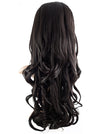 24 Inch Curly Bouncy Half Head Wig Extensions dark brown