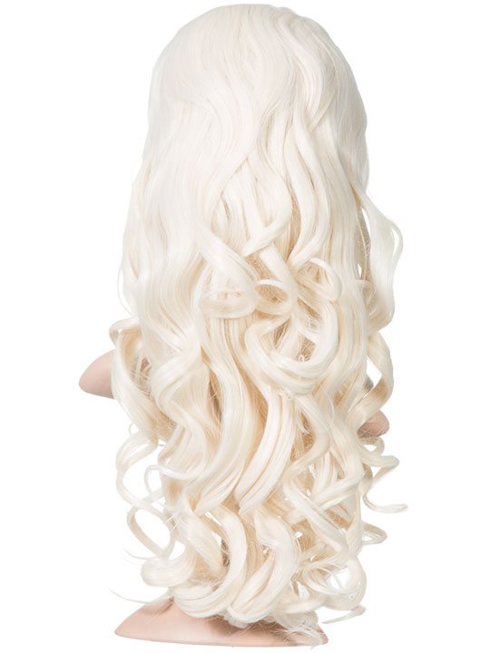 24 Inch Curly Bouncy Half Head Wig Extensions bleach blonde