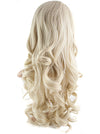 24 Inch Curly Bouncy Half Head Wig Extensions light blonde