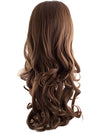 24 Inch Curly Bouncy Half Head Wig Extensions chestnut brown