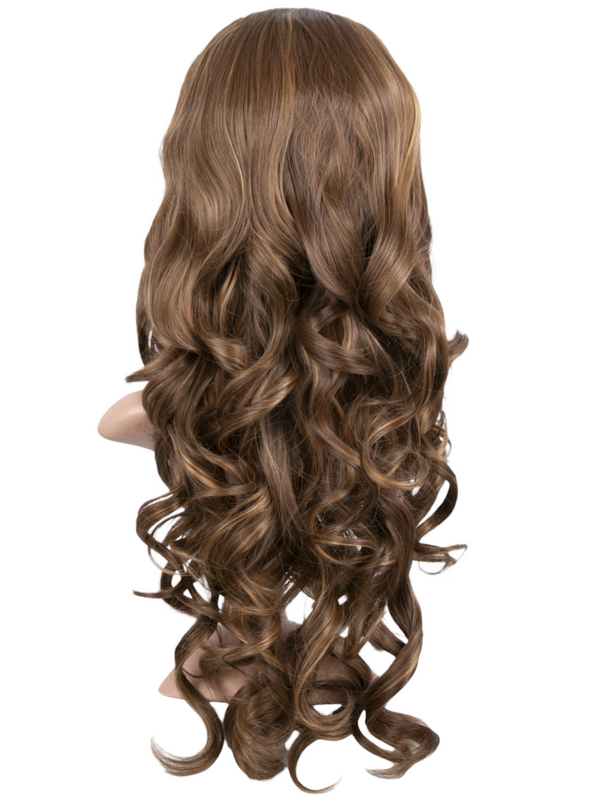 24 Inch Curly Bouncy Half Head Wig Extensions highlighted Blondette