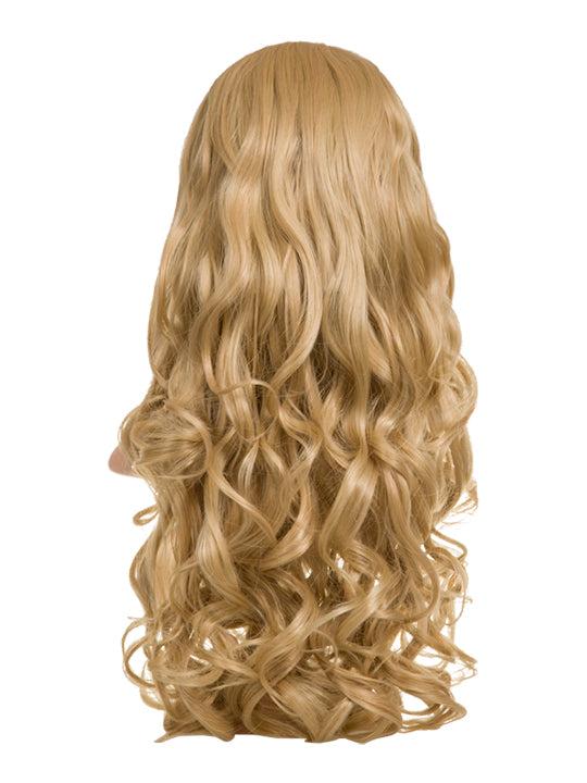24 Inch Curly Bouncy Half Head Wig Extensions caramel blonde