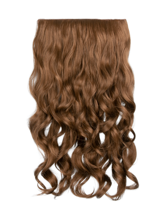 golden brown 22 Inch Curly One Piece Clip in Syntheti Hair Extensions