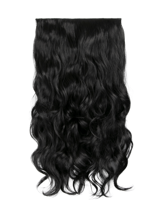 natural black 22 Inch Curly One Piece Clip in Syntheti Hair Extensions