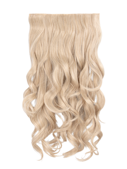 light golden blonde 22 Inch Curly One Piece Clip in Syntheti Hair Extensions