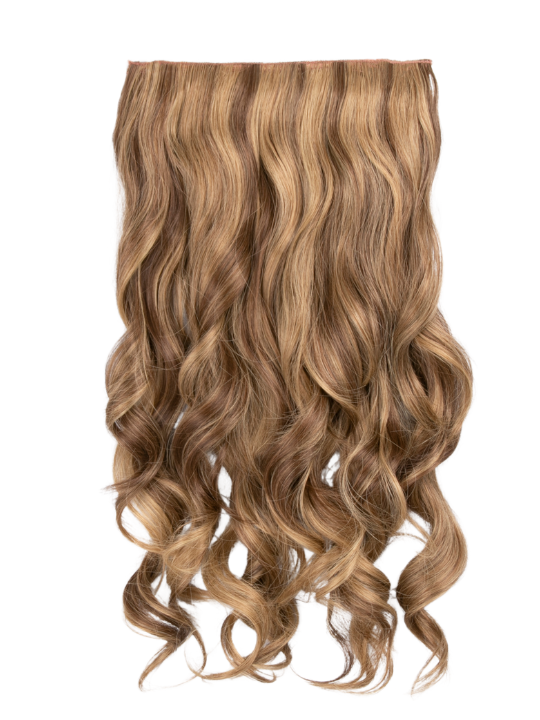 mellow brown 22 Inch Curly One Piece Clip in Syntheti Hair Extensions