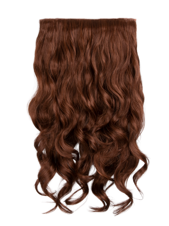 auburn 22 Inch Curly One Piece Clip in Syntheti Hair Extensions