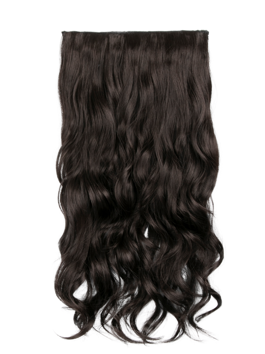 dark brown 22 Inch Curly One Piece Clip in Syntheti Hair Extensions