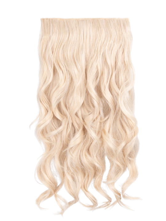 light blonde 22 Inch Curly One Piece Clip in Syntheti Hair Extensions