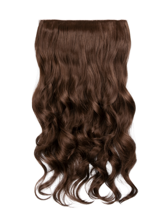 hazelnut brown 22 Inch Curly One Piece Clip in Syntheti Hair Extensions