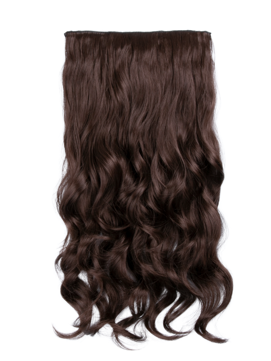 chocolate brown 22 Inch Curly One Piece Clip in Syntheti Hair Extensions