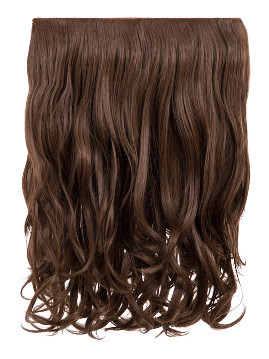 ash brown 16 Inch Curly One Piece Clip in Hair Extensions
