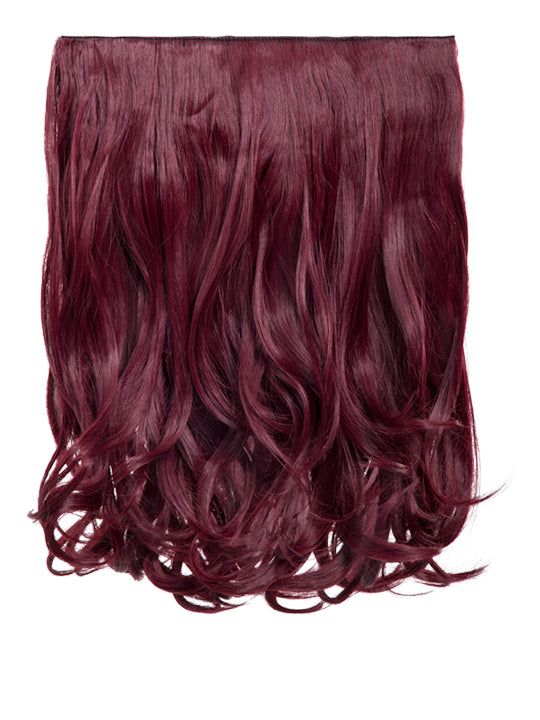 burgundy 16 Inch Curly One Piece Clip in Hair Extensions