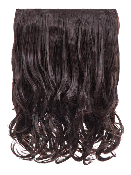 coffee brown 16 Inch Curly One Piece Clip in Hair Extensions