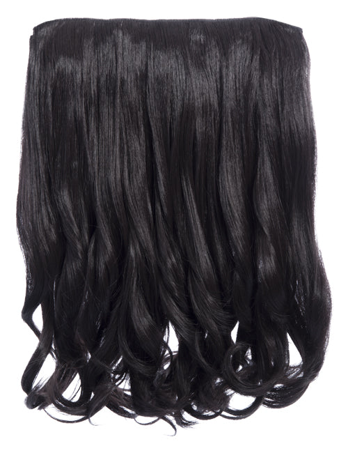 dark brown 16 Inch Curly One Piece Clip in Hair Extensions
