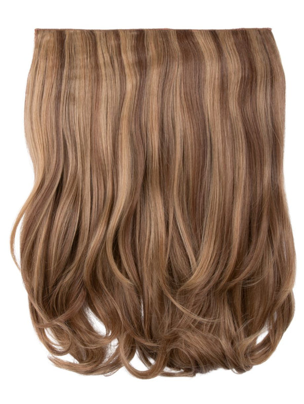 16 Inch Curly One Piece Clip in Hair Extensions mellow brown