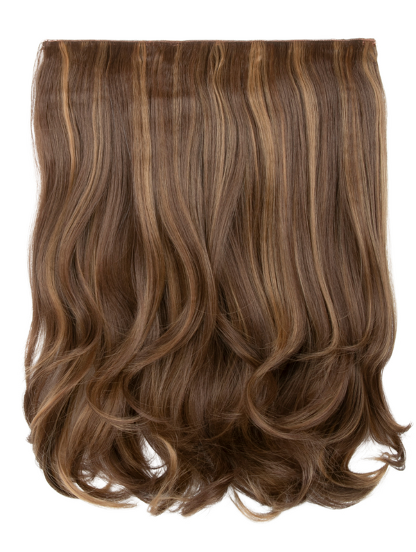 16 Inch Curly One Piece Clip in Hair Extensions blondette