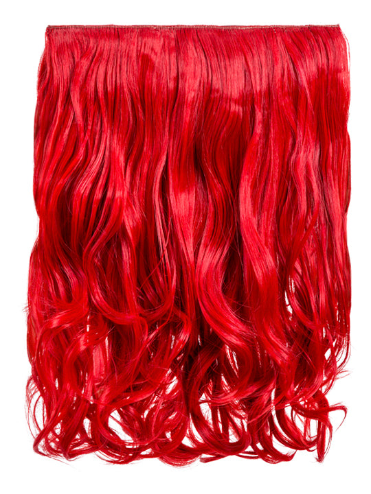 red 16 Inch Curly One Piece Clip in Hair Extensions