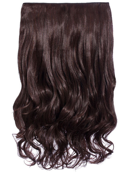 20 Inch Curly One Piece Clip in Hair Extensions black cherry