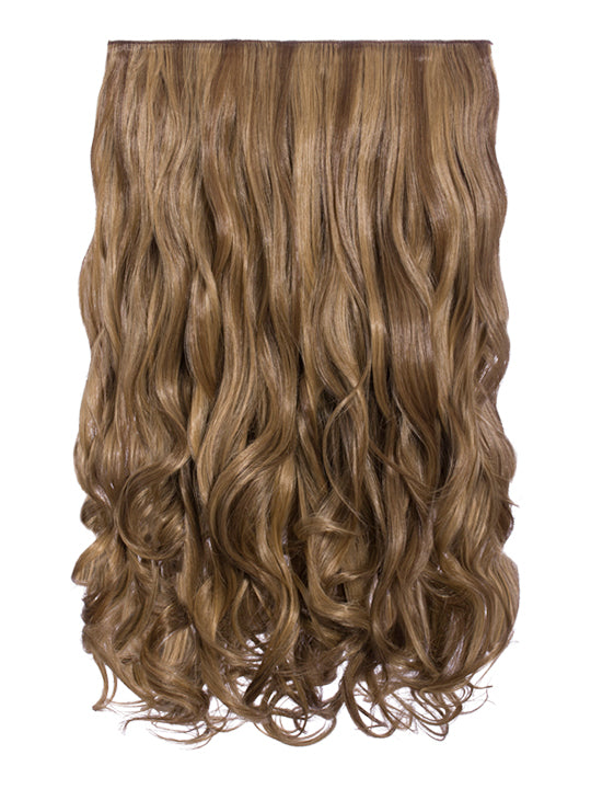 20 Inch Curly One Piece Clip in Hair Extensions mellow brown