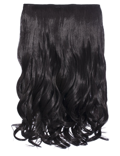 20 Inch Curly One Piece Clip in Hair Extensions raven