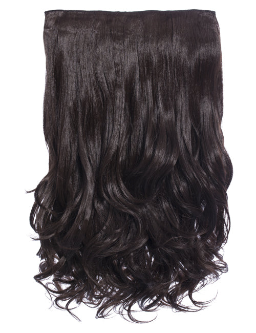 20 Inch Curly One Piece Clip in Hair Extensions coffee brown