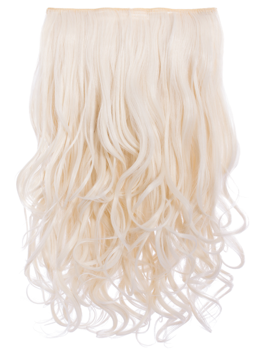 20 Inch Curly Synthetic One Piece Clip in Hair Extensions bleach blonde