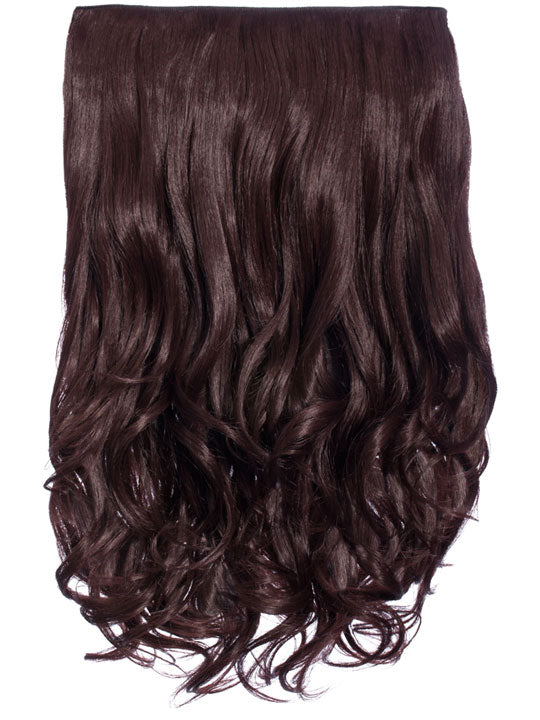 20 Inch Curly One Piece Clip in Hair Extensions plum red