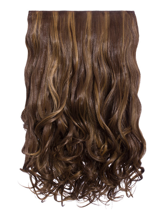20 Inch Curly One Piece Clip in Hair Extensions blondette