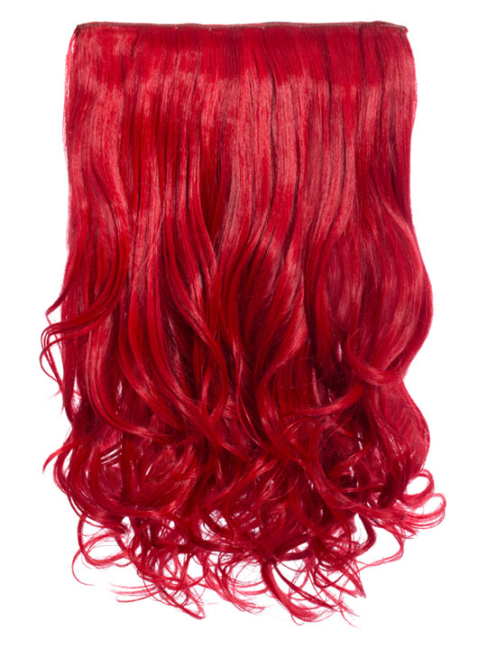 20 Inch Curly One Piece Clip in Hair Extensions red