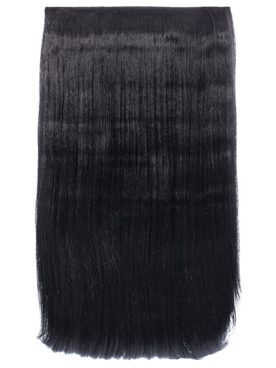 natural black 24 Inch Straight One Piece Clip in Hair Extensions