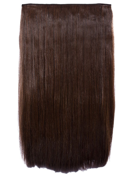 warm brunette 24 Inch Straight One Piece Clip in Hair Extensions