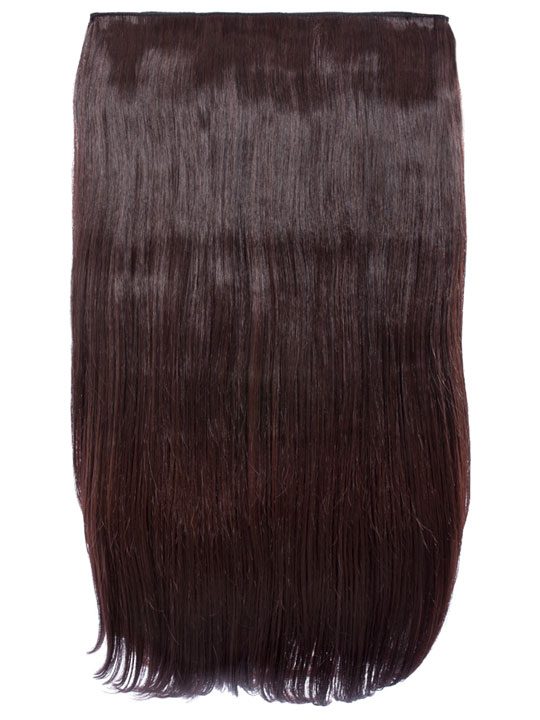 black cherry 24 Inch Straight One Piece Clip in Hair Extensions