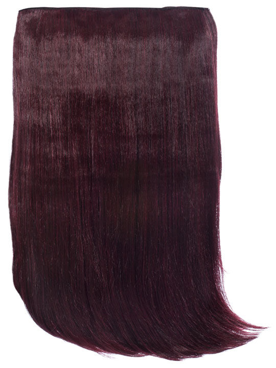 black and burgundy 24 Inch Straight One Piece Clip in Hair Extensions