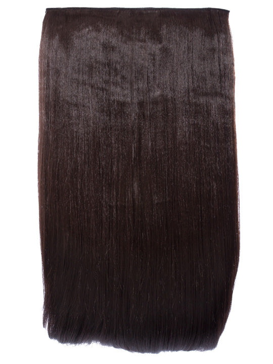 coffee brown 24 Inch Straight One Piece Clip in Hair Extensions