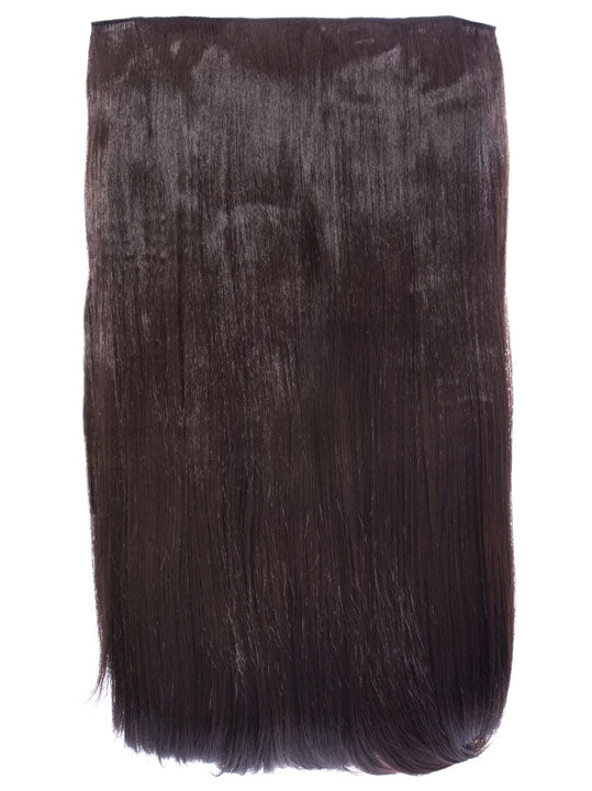 chocolate brown 24 Inch Straight One Piece Clip in Hair Extensions