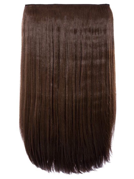chestnut brown 24 Inch Straight One Piece Clip in Hair Extensions