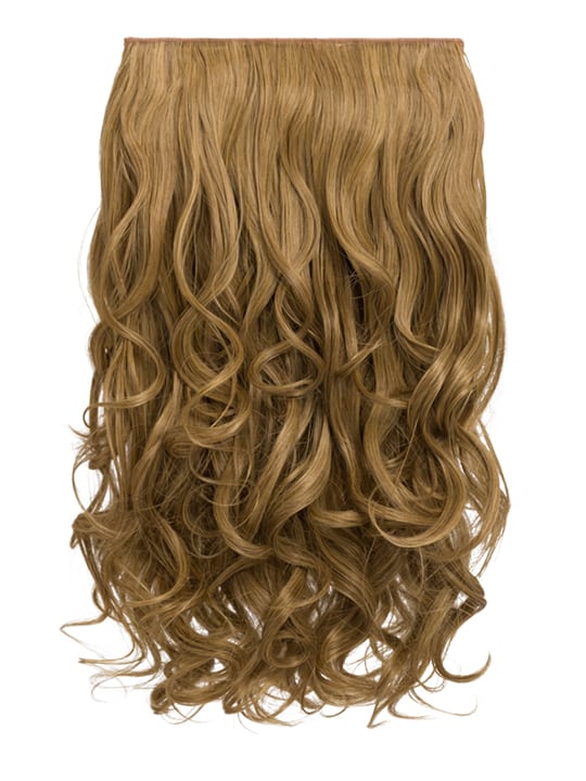 20 Inch Curly One Piece Clip in Hair Extensions dark blonde