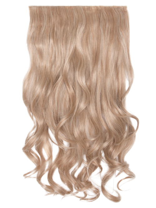 20 Inch Curly Synthetic One Piece Clip in Hair Extensions sandy blonde