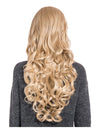 24 Inch Curly Full Head Wig with Fringe caramel blonde