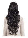 24 Inch Curly Full Head Wig with Fringe natural black