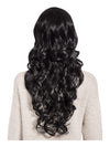 24 Inch Curly Full Head Wig with Fringe jet black